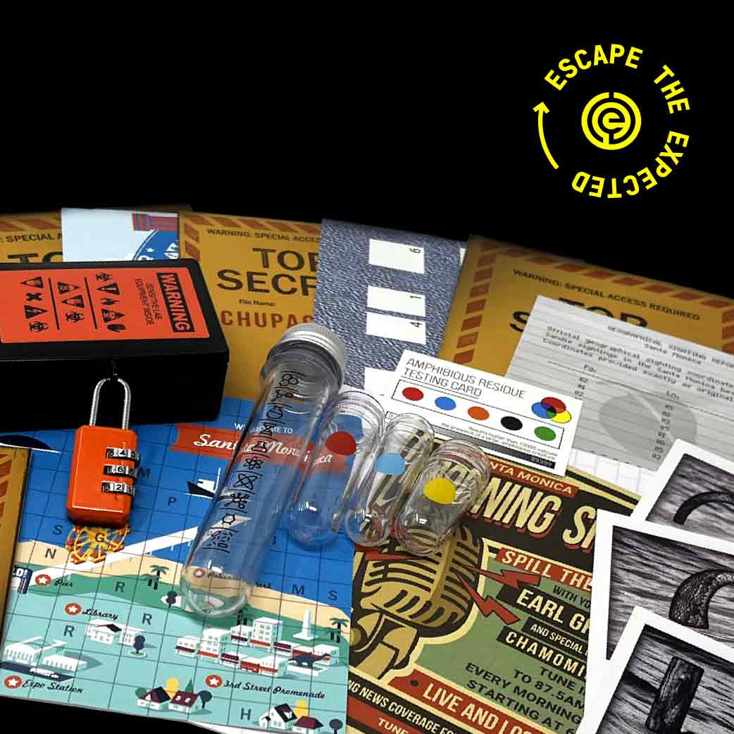 Contents of Santa Monica escape room game