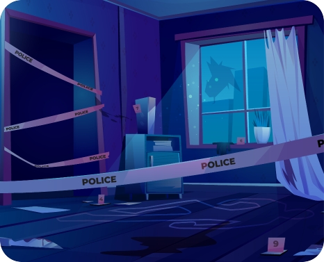 Murder mystery crime scene
